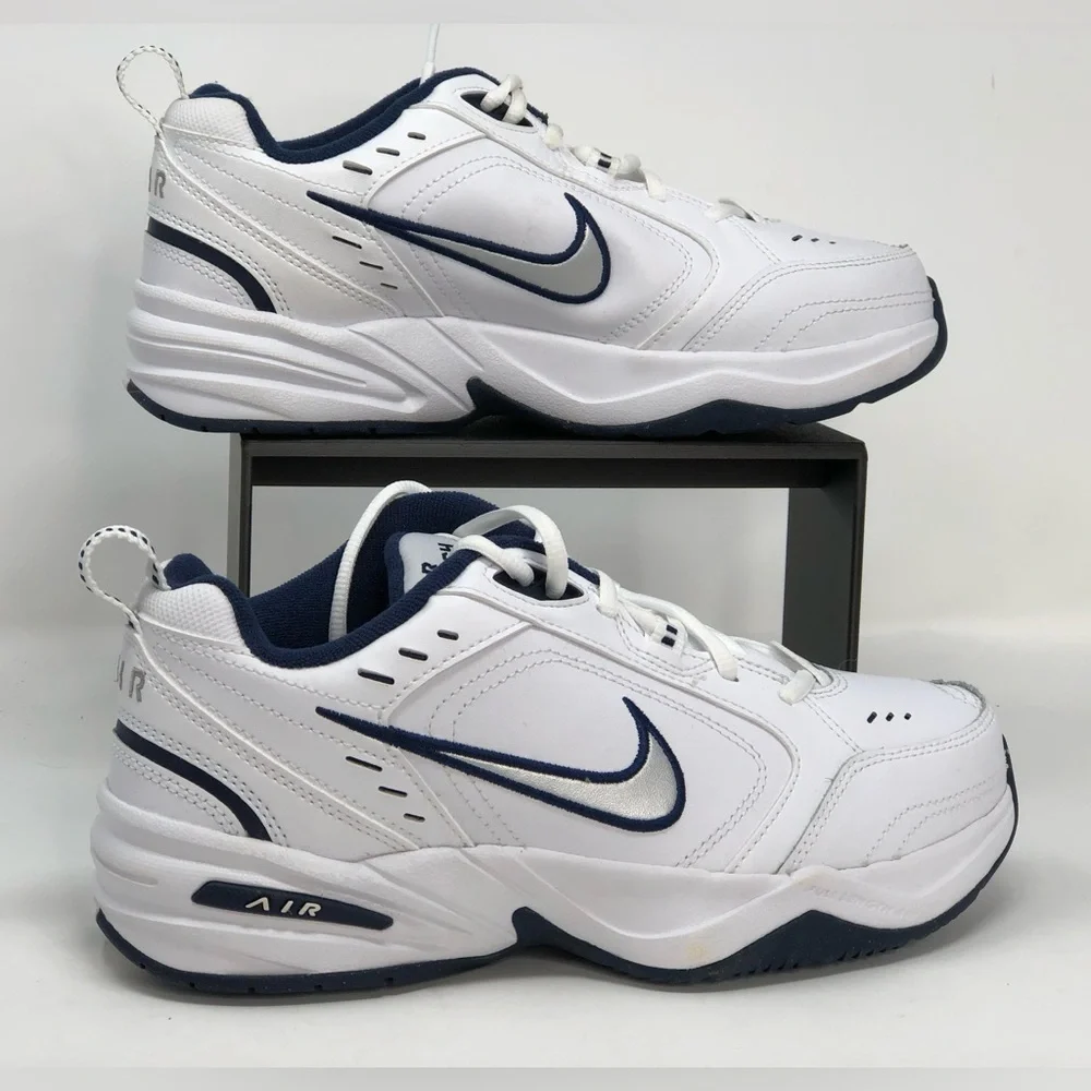 Nike Air Monarch IV 4E Wide 416355-102 Midnight Navy White Silver - Size 7 - Picture 10 of 10